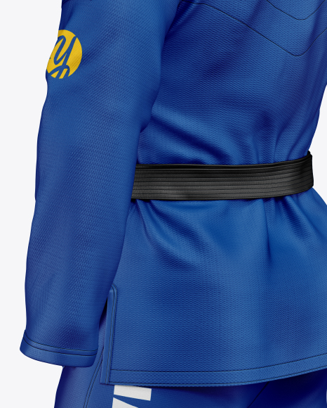 Jiu Jitsu Kimono Mockup (Back Half Side View)