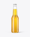 Clear Glass Lager Beer Bottle Mockup