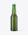 Green Glass Beer Bottle Mockup