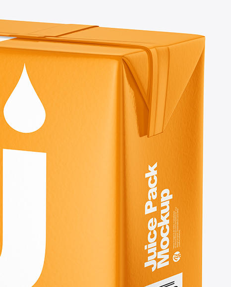 200ml Glossy Juice Carton Package Mockup