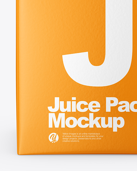 200ml Glossy Juice Carton Package Mockup