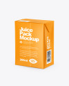 200ml Glossy Juice Carton Package Mockup