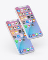 Two Clay Apple iPhones X Mockup