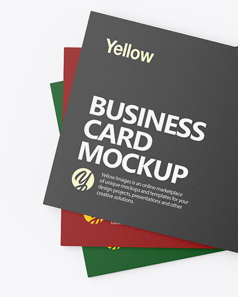 Three Paper Business Cards Mockup