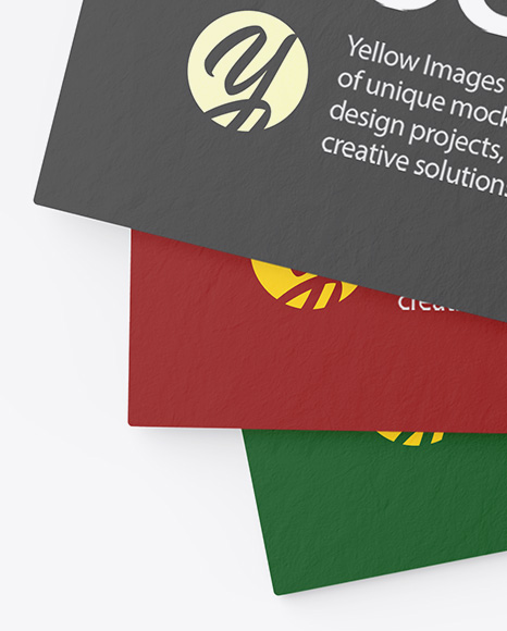 Three Paper Business Cards Mockup