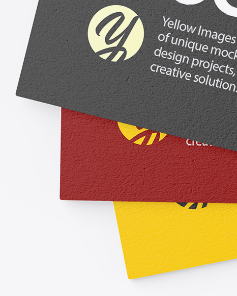 Three Textured Business Cards Mockup