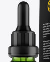 Green Glass Dropper Bottle w/ Box Mockup Green Glass Dropper Bottle w/ Box Mockup