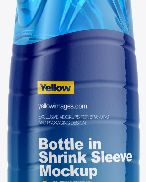 Plastic Bottle in Shrink Sleeve Mockup