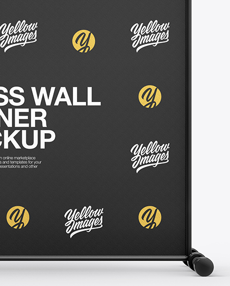 Press Wall Banner with Plastic Frame Mockup