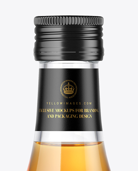 Clear Glass Whisky Bottle Mockup