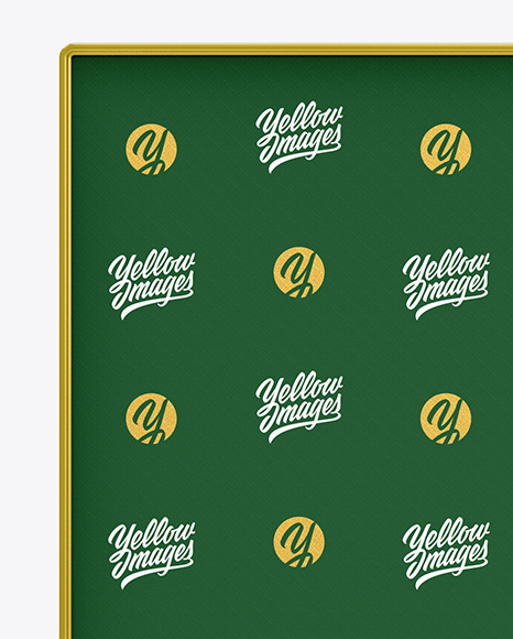 Press Wall Banner with Metallic Frame Mockup