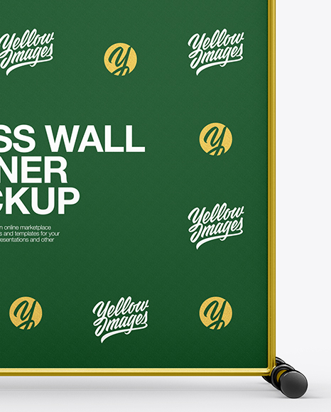 Press Wall Banner with Metallic Frame Mockup