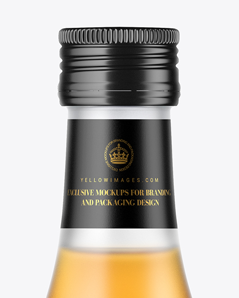 Frosted Glass Whisky Bottle Mockup