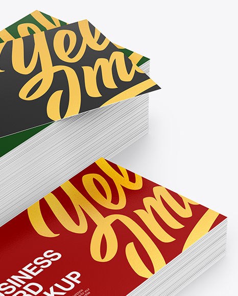 Stack of Business Cards Mockup