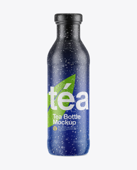 Bottle with Condensation in Shrink Sleeve Mockup