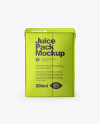 200ml Metallic Juice Carton Package Mockup