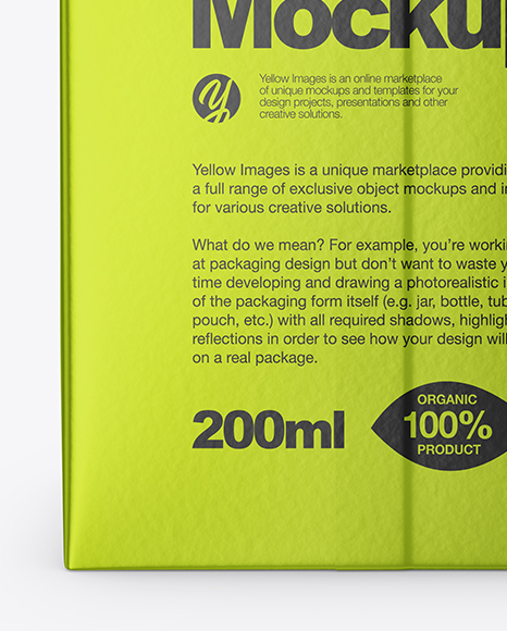 200ml Metallic Juice Carton Package Mockup