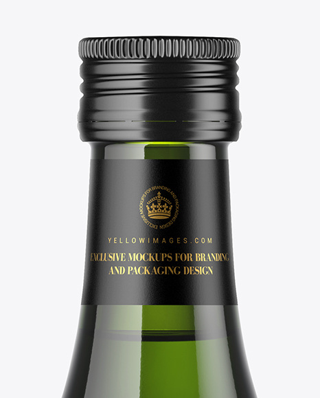 Green Glass Bottle Mockup