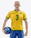 Soccer Player with Ball Mockup