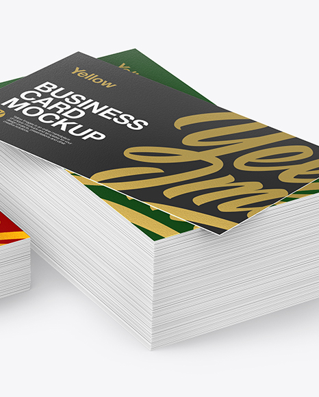 Stack of Business Cards Mockup