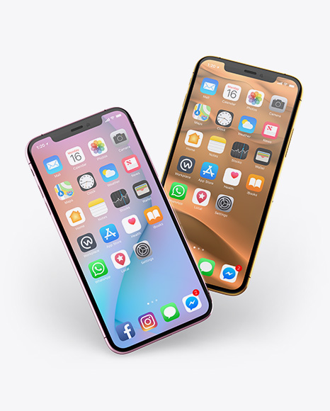 Two Apple iPhones X Mockup