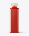 Square Tomato Juice Bottle Mockup