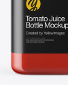 Square Tomato Juice Bottle Mockup