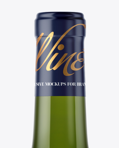 1.5L Green Glass Bottle With White Wine Mockup