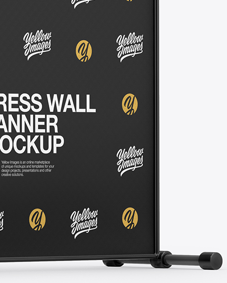 Press Wall Banner with Plastic Frame Mockup