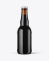 Dark Amber Glass Beer Bottle Mockup