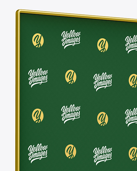 Press Wall Banner with Metallic Frame Mockup