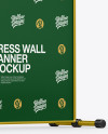 Press Wall Banner with Metallic Frame Mockup