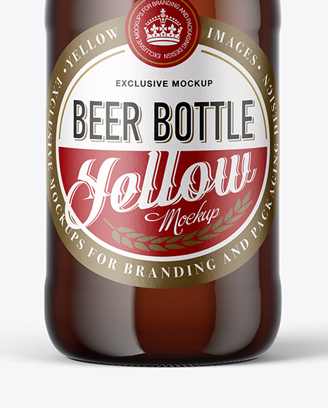 Amber Glass Beer Bottle Mockup