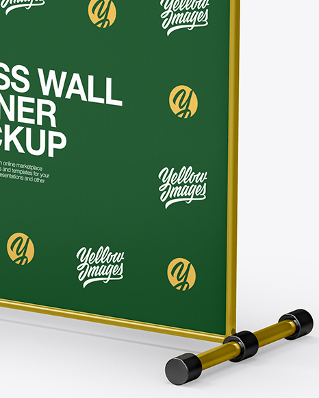 Press Wall Banner with Metallic Frame Mockup