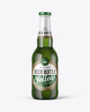 Green Glass Beer Bottle Mockup