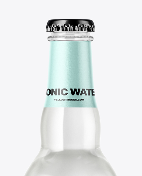 Clear Glass Bottle with Tonic Mockup