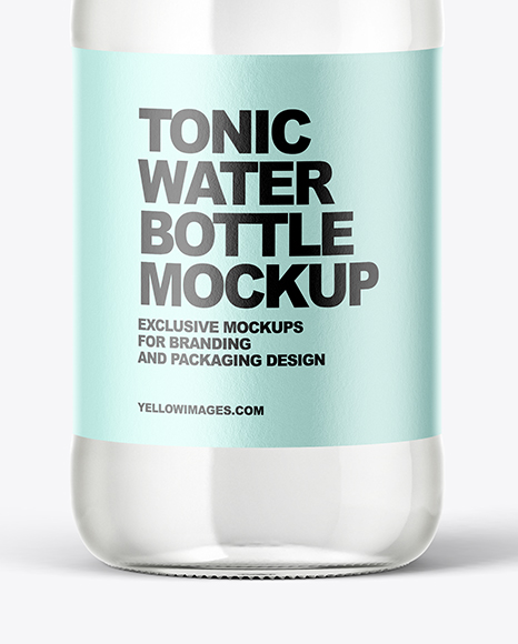 Clear Glass Bottle with Tonic Mockup