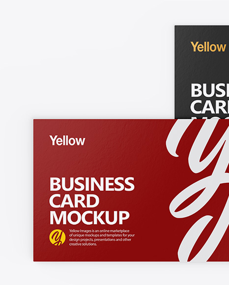 Two Paper Business Cards Mockup