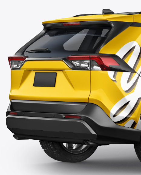 Compact Crossover SUV Mockup - Back Half Side View