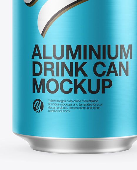 Matte Metallic Aluminium Can Mockup