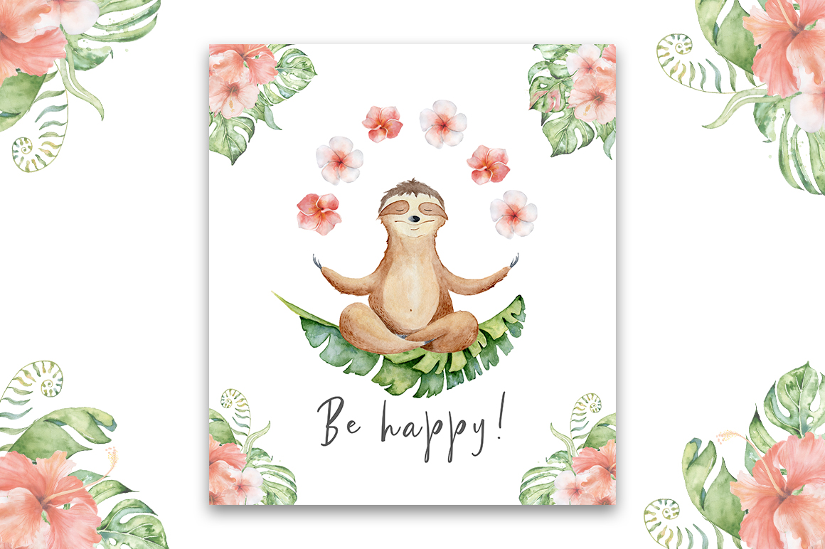 Lovely Sloths Watercolor set