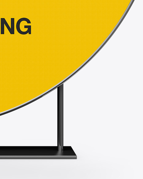 Round Banner Stand Mockup - Front View