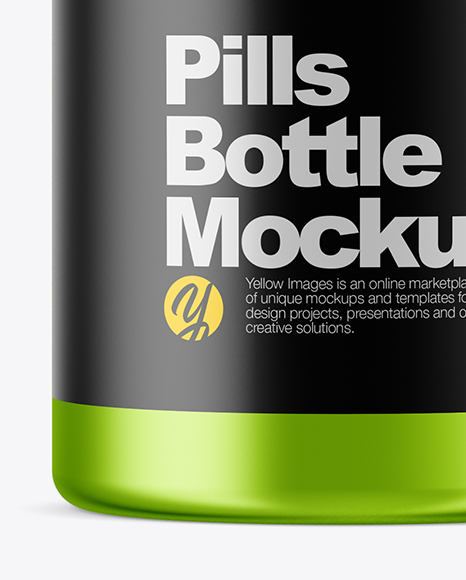 Metallic Pills Bottle Mockup