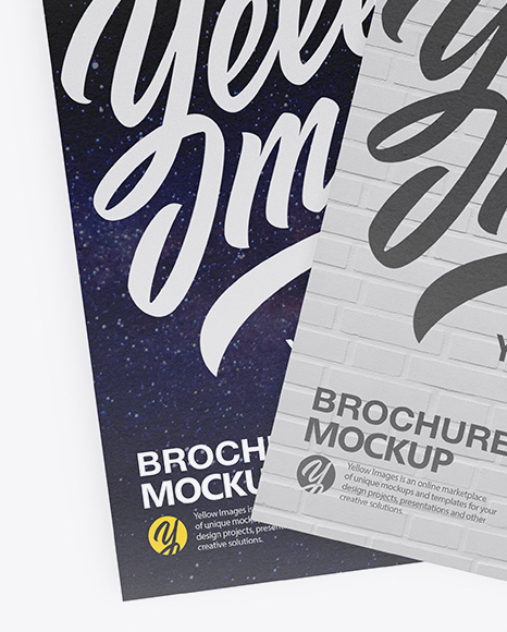 Three Textured Brochures Mockup