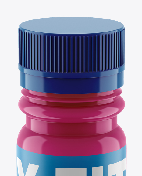 Gloss Plastic Sport Nutrition Bottle Mockup - Front View (High-Angle Shot)