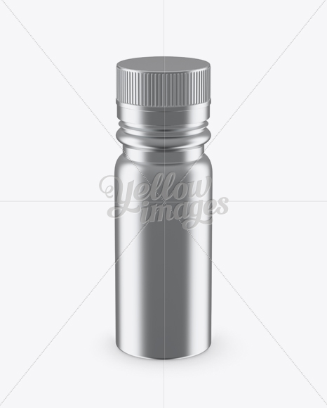 Metal Sport Nutrition Bottle Mockup - Front View (High-Angle Shot)