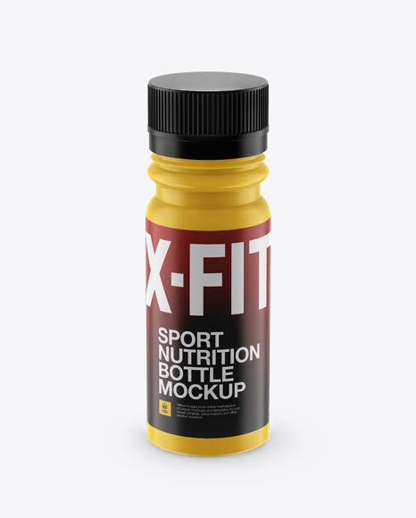 Matt Plastic Sport Nutrition Bottle Mockup - Front View (High-Angle Shot)