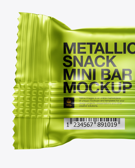 Small Metallic Snack Bar Mockup - Back View