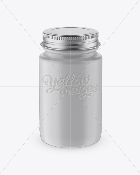 Matte Pill Bottle With Metal Cap Mockup - High-Angle Shot