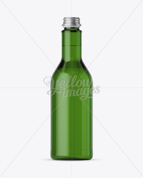 500ml Green Glass Bottle Mockup